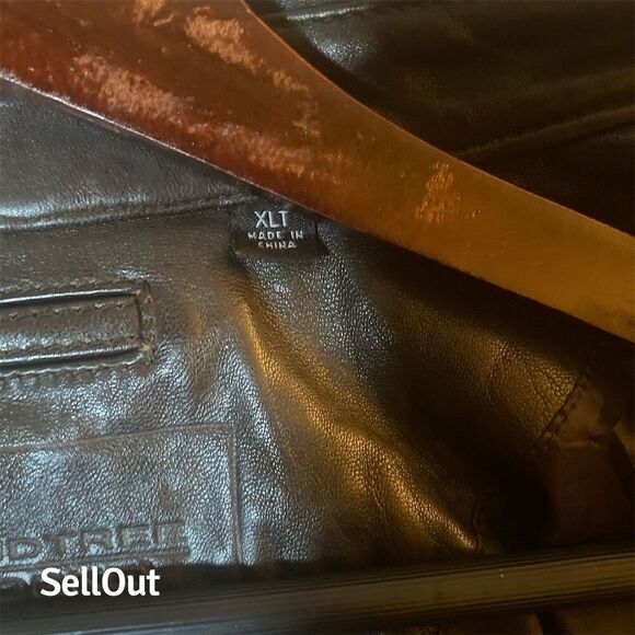 Roundtree & Yorke Men's Black Leather Bomber Jacket XLT Big & Tall - Picture 10 of 12